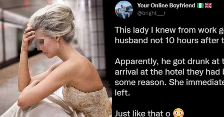 Ent.News: Bride dumps groom in less than 10 hours after wedding because he got drunk and hit her