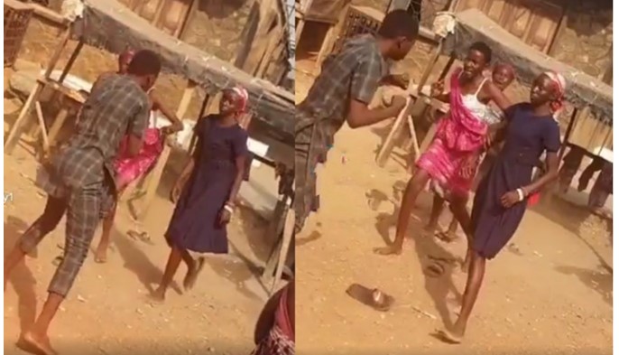 Two Young Girls Whom are friends fight a boy after discovering he’s dating both of them (Video)