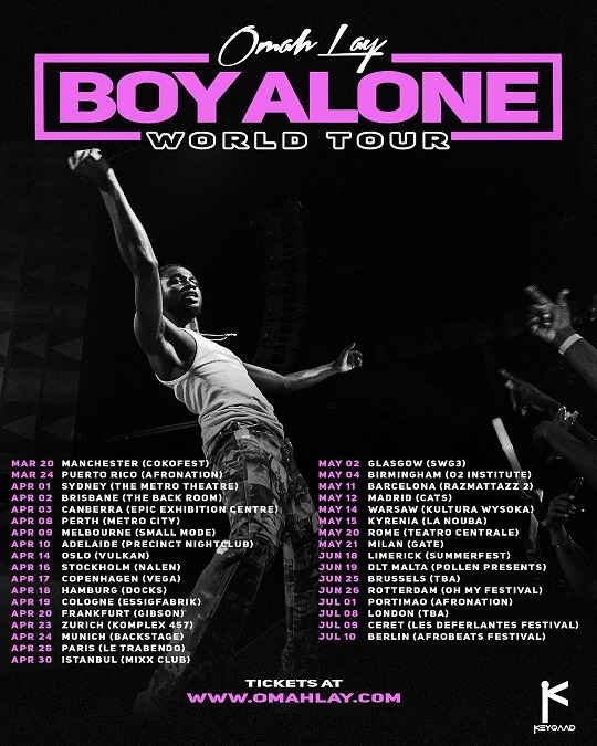 Omah Lay Announces “Boy Alone” World Tour