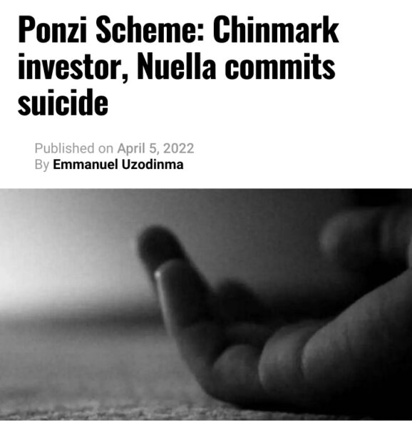 Ponzi Scheme: Chinmark Investor, Nuella Commits Suicide