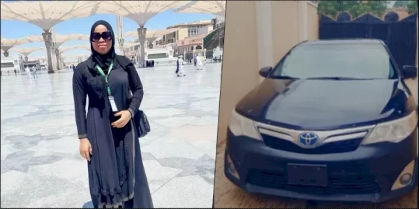 Wife of late Alaafin Oyo, Queen Omobolanle, shows off car gift from unknown person (Video)