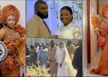 Mercy Chinwo stunning photos as she concludes white wedding (Video)