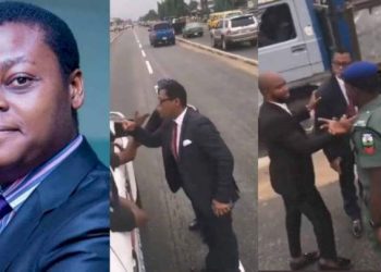 News: “I will call the governor” – Watch moment Arise TV anchor, Rufai Oseni lashes out at traffic police after he was stopped for reportedly using BRT lane