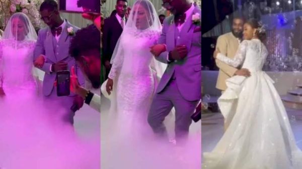 Emotional moment Mercy Chinwo tears up as she walks down the aisle (Video)