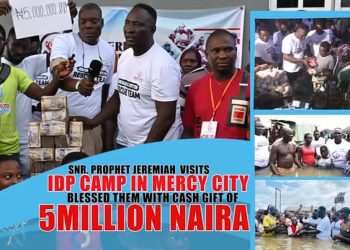 News: Meet Nigerian Prophet, Jeremiah Omoto Fufeyin who runs an IDP camp for flood victims, release five million naira donation (Watch Video)