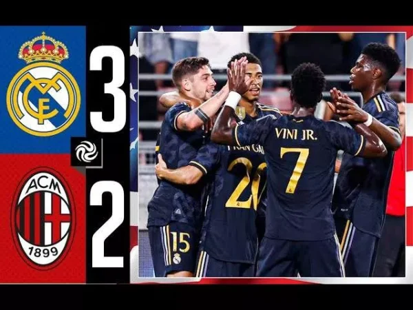 Real Madrid 3 - 2 AC Milan (Jul-24-2023) Club Friendly Highlights