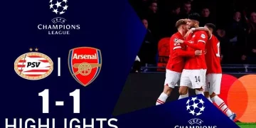 Sports: PSV Eindhoven 1 - 1 Arsenal (Dec-12-2023) Champions League Highlights 1 Sports: PSV Eindhoven 1 – 1 Arsenal (Dec-12-2023) Champions League Highlights