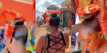 Fashion: "See creativity" - Lady's creative hairstyle stuns many as she flaunts it in trending video 1 Fashion: “See creativity” – Lady’s creative hairstyle stuns many as she flaunts it in trending video