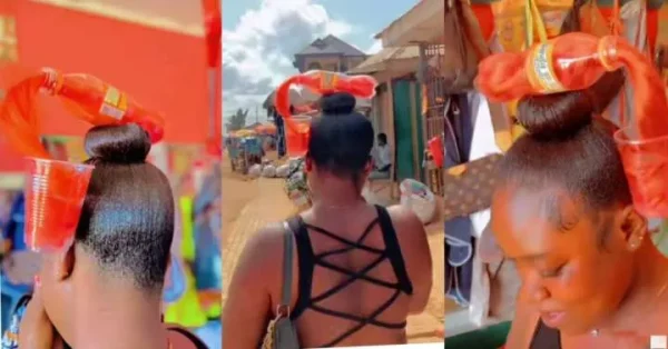 Fashion: “See creativity” – Lady’s creative hairstyle stuns many as she flaunts it in trending video