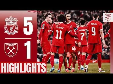Sports: Liverpool 5 – 1 West Ham United (Dec-20-2023) EFL Cup Quarter Finals Highlights