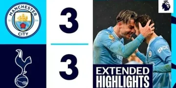 Sports: Manchester City 3 – 3 Tottenham Hotspur (Dec-03-2023) Premier League Highlights