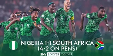 Sports: Nigeria 1 - 1 South Africa (4-2 PK) AFCON 2023 Highlights 1 Nigeria 1 - 1 South Africa (4-2 PK) AFCON 2023 Highlights